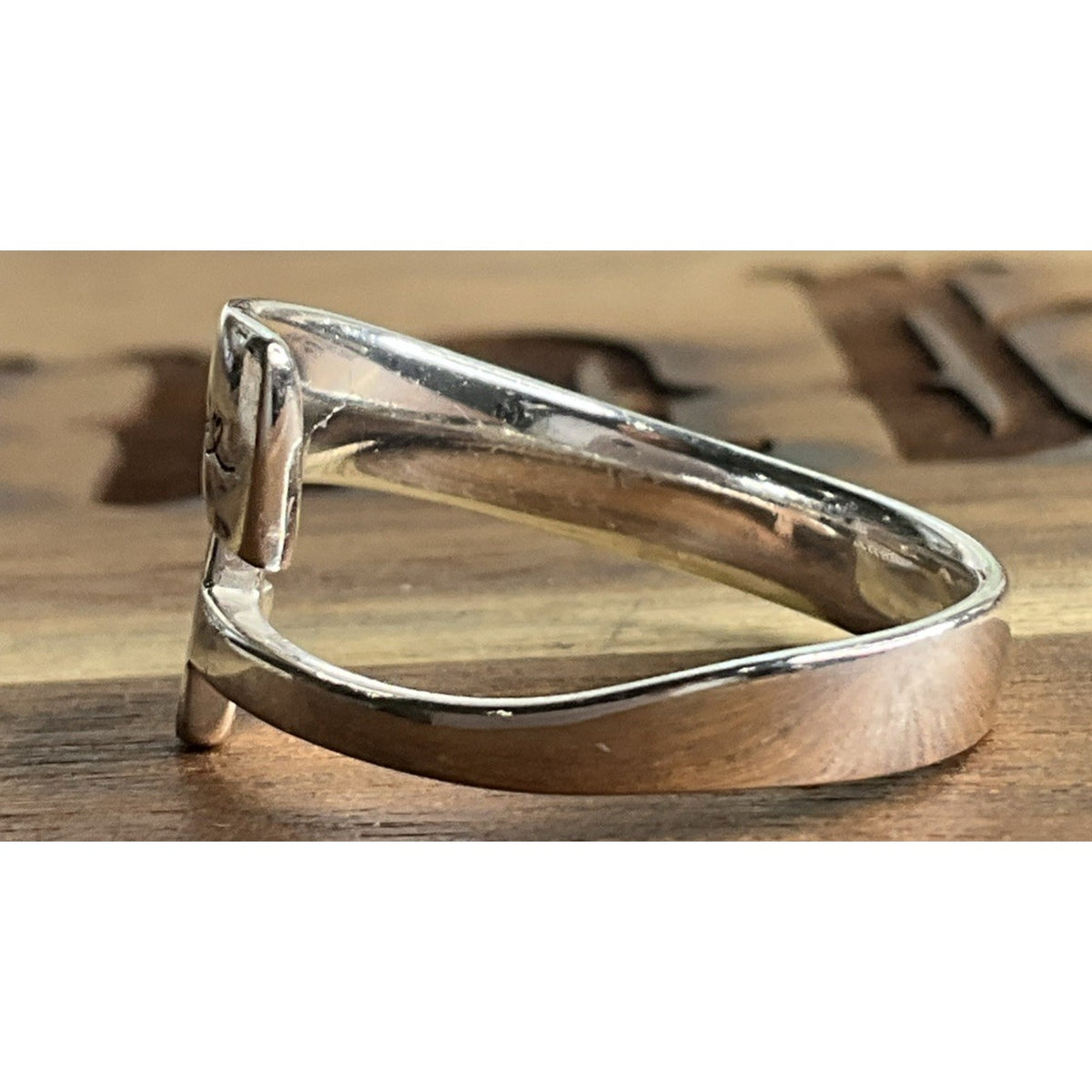 Footnotes Faith Hope Love Sterling Silver Cross Bypass Religious Band Size 9