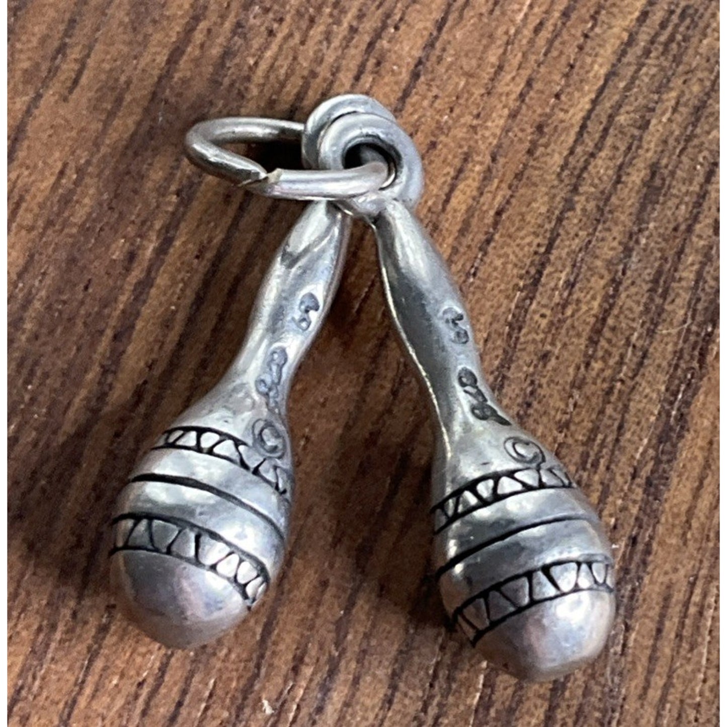 Vintage Sterling Silver Double Maracas Fiesta Mariachi Charm Latin Music Theme