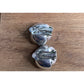 Sterling Silver Blue CZ Stud Earrings Large Round Faceted Sapphire Color