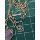 Retired KENDRA SCOTT Mckenna Gold Statement Pendant Necklace in Lilac Abalone