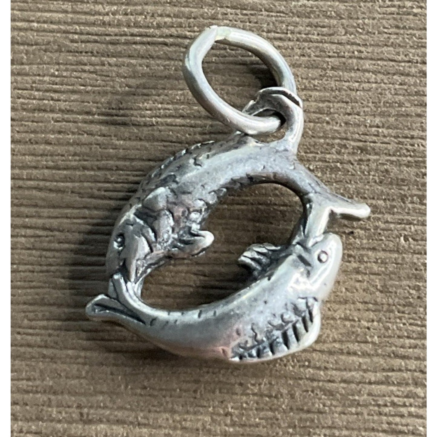 Vintage Sterling Silver Double Dolphin Charm