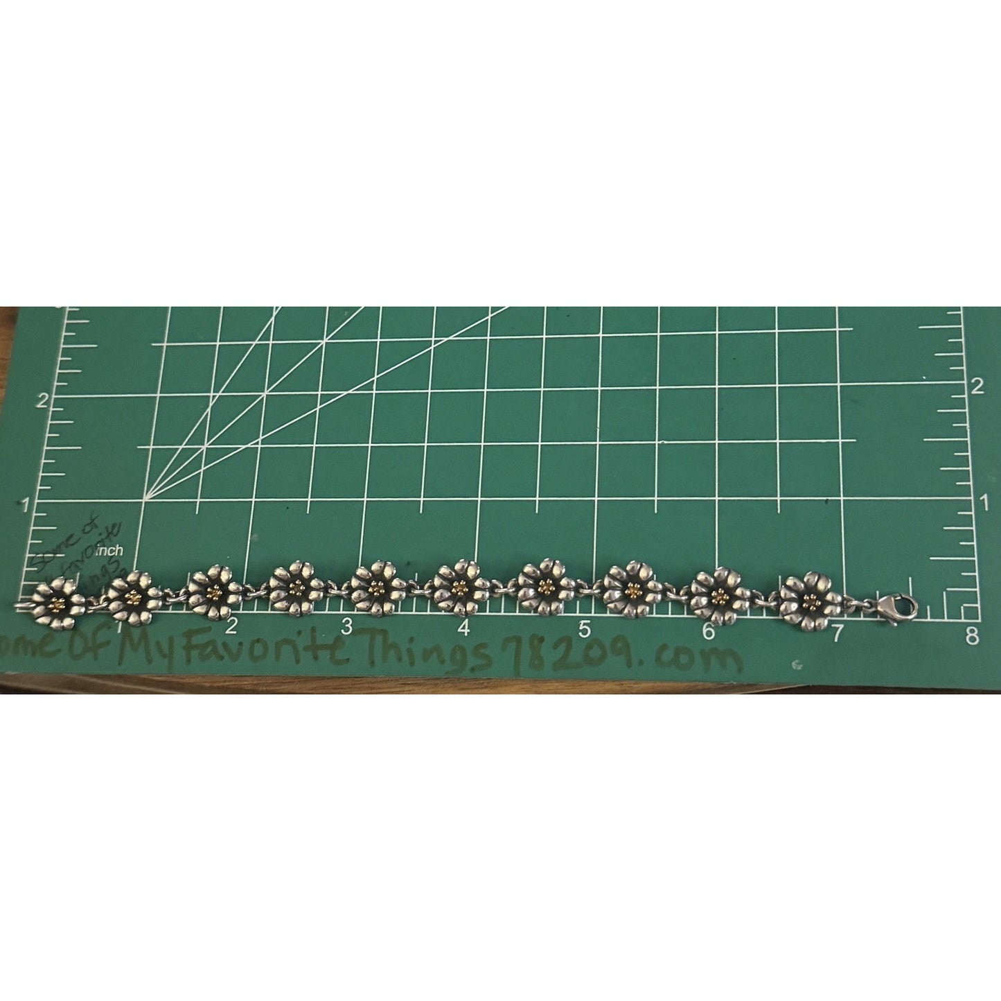 Pre owned James Avery Retired 18k Gold and Sterling Silver April Flower Bracelet Size 7.5”