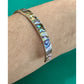 Vintage Abalone Shell Mosaic Inlay Silver Tone Cuff Bracelet 15g Adjustable