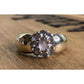 Sterling Silver Amethyst Cluster Wide Band Ring Size 7.5 Purple February Stone