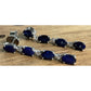 SJM Sterling Silver London Blue Topaz Dangle Drop Earrings White Accent Stones