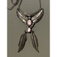 Vintage Navajo Sterling Silver Pink Conch Dangle Feather Necklace Signed S Cline