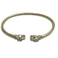 Vintage Milor Italy 925 Gold Vermeil Double Panther Head Braided Cuff Bracelet