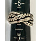 Sterling Silver 925 Roped Braided Crossover Thick Band Ring Size 6