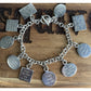 Vintage Sterling Silver Ten Commandments Charm Bracelet Religious 61g