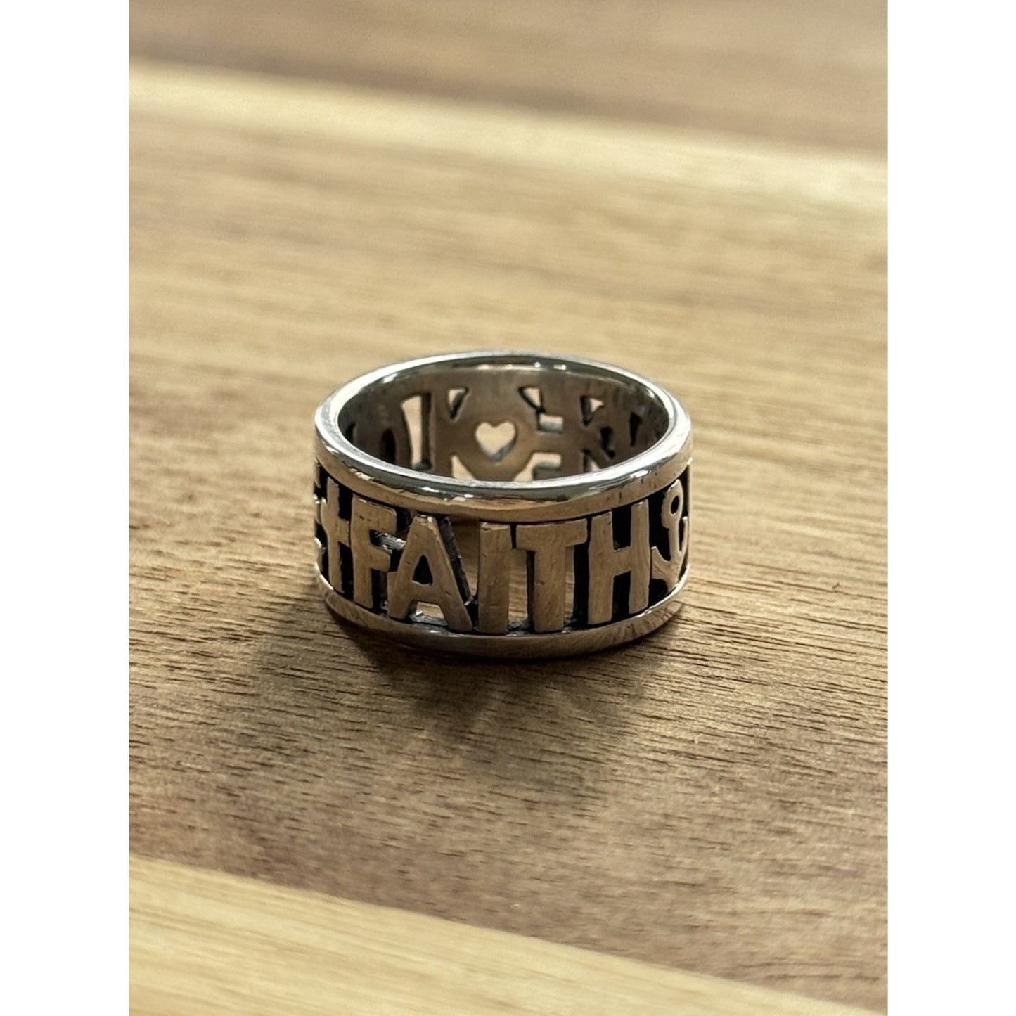 James Avery Retired Sterling Silver Faith Hope Love Ring Size 6