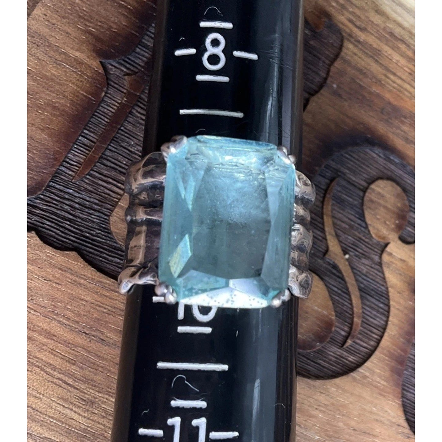 RETIRED Sterling Silver SILPADA Emerald Cut Green Stone Ring Statement Size 9