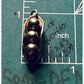 Vintage Sterling Silver 3 Peas in a Pod Pendant Artisan Green Bead Charm