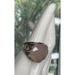 Vintage Sterling Silver Pink Faceted Rose Quartz Statement Ring Size 8.5