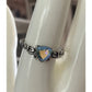 Vintage Sterling Silver Blue Iridescent Ring Size 10.5