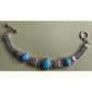 Vintage 925 Sterling Silver Turquoise Bracelet Ornate Filigree Woven Chain 30gr
