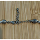 Vintage Brighton Silver Plated Curved Bar Bead Woven Chain Necklace 21” Adjustab