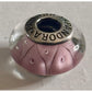 Pandora Zigzag Pink Triangular Sterling Silver Glass Murano Bead Charm