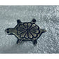 Vintage Signed AM Sterling Silver Turtle Brooch 14.5g Animal Floral Shell Pin