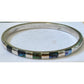 Vintage 925 Sterling Silver southwestern Abalone Inlay Hinged Bangle Bracelet