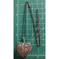 Vintage Sterling Silver Filigree Heart Pendant Necklace 925 Large Ornate Scroll