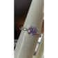 NF 925 Sterling Silver Purple CZ Ring Size 7 Solitaire Lavender Stone