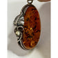 Vintage Baltic Amber Sterling Silver Pendant 17.9g 2” Tall Large Natural Amber