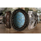 Vintage Taxco Mexico 925 Sterling Silver Turquoise Cuff Bracelet 38g