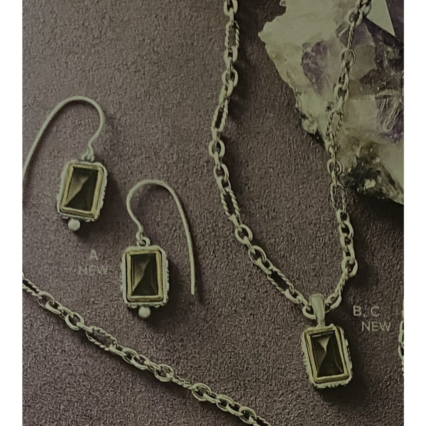 Pre owned James Avery Retired Graciela Smoky Quartz Earrings Sterling Silver And 14K gold