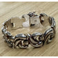 Vintage Milor Italy 925 Sterling Silver Fan Scroll Link Bracelet 7.5” 22g