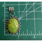 Vintage Sterling Silver Green Turquoise Style Stone Pendant Southwestern Boho