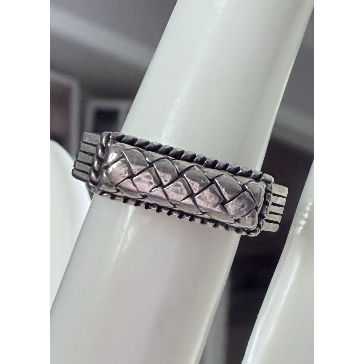 Vintage Brighton 925 Sterling Silver Woven Basket Weave Ring Statement Size 6