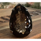Vintage Sterling Silver Large Smoky Quartz Pear Cocktail Statement Ring 22g Sz 7