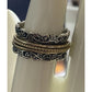 925 Sterling Silver & Gold Spinner Ring Size 9 Israel Meditation Band