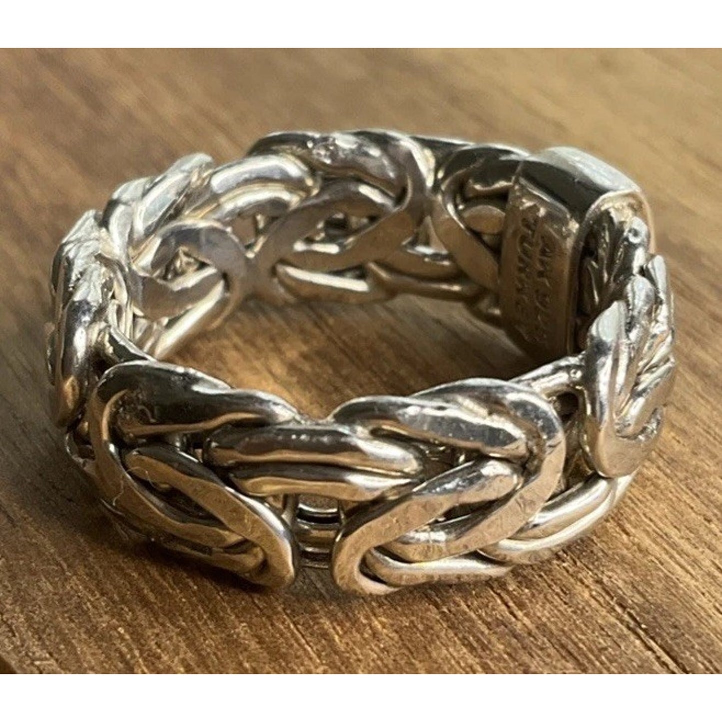 AK Turkey 925 Sterling Silver Byzantine Woven Band Ring Size 9.5 Unisex