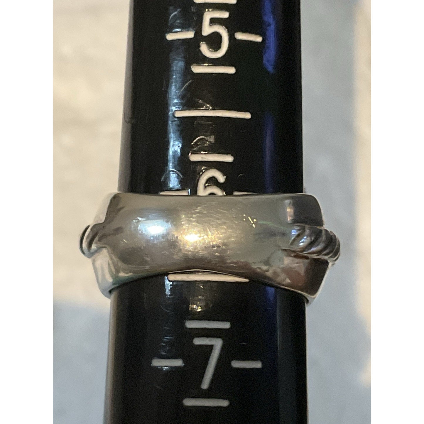 Vintage Flli Menegatti Italy Sterling Silver 18K Gold Nephrite Jade Ring Sz 6.25