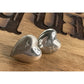 Sterling Silver Puffy Heart Stud Earrings Polished Classic