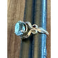 Vintage Kabana Sterling Silver Blue Topaz Scroll Ring Size 7.5 Signed KBN STER