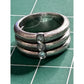Vintage Sterling Silver Aquamarine Ring 3 Stone Artisan Size 7.5 10.7g
