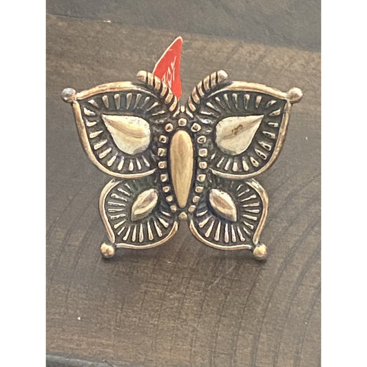 Brand New Retired James Avery Mariposa Butterfly Bronze & Silver Ring Size 8.5 Pre-Owned