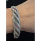 Sterling Creations 925 Silver Hinged Bangle Bracelet Rubies Emeralds Sapphires