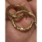Vintage HAN 925 Gold Tone Sterling Silver Textured Oval Hoop Earrings