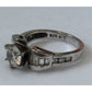 Sterling Silver CZ Engagement Wedding 925 Ring Size 7.5 Baguette Accent