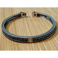 Vintage Italian 925 Sterling Silver Two Tone Gold Wash Textured Bracelet 7.25”
