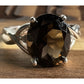 Vintage 925 Sterling Silver Smoky Quartz Statement Ring Size 7