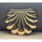 Vintage Gold Tone Fan Shell Brooch Pin Mid Century Modern Unsigned 1.5”