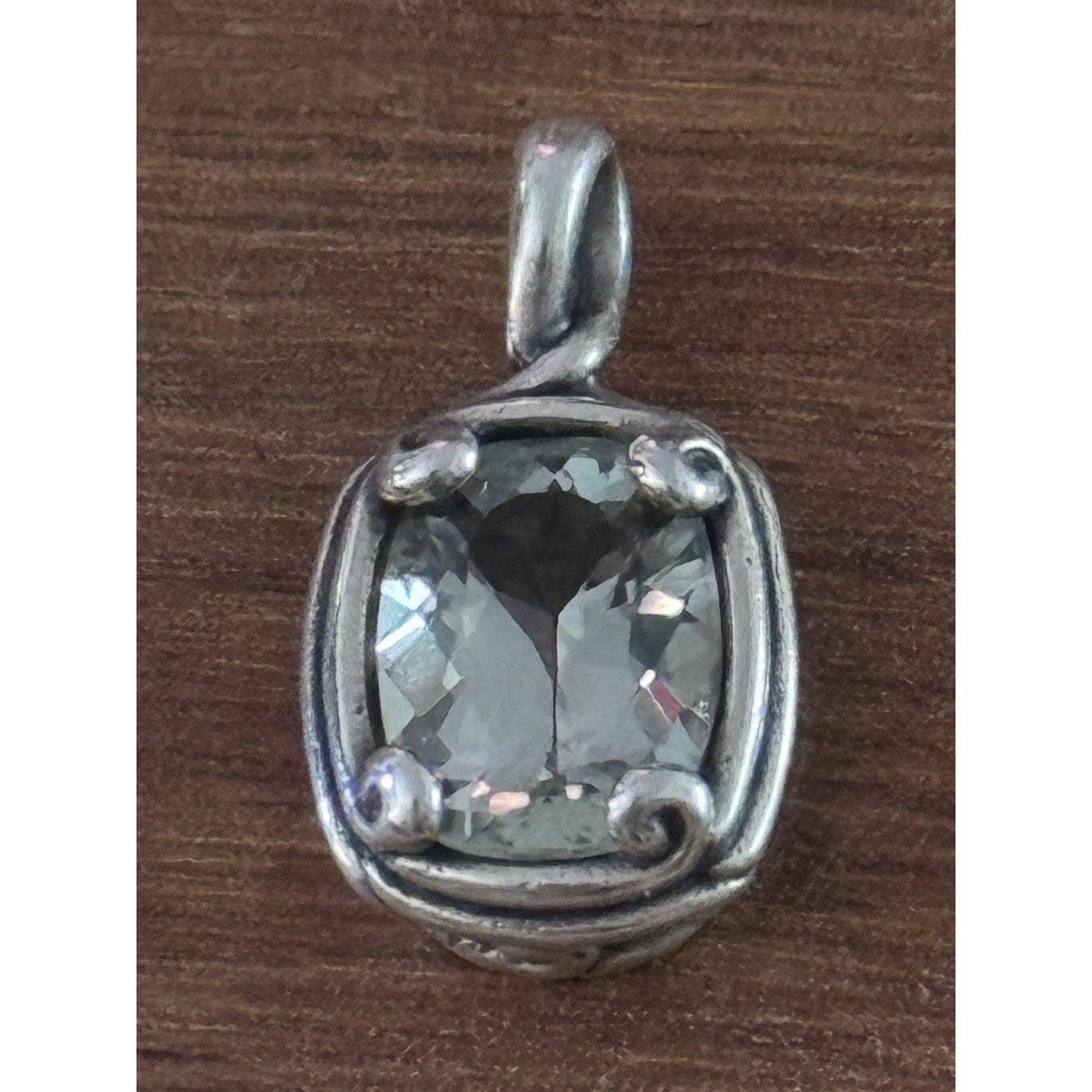 James Avery RETIRED Sterling Silver PRASIOLITE Pendant (CM 3304P1)