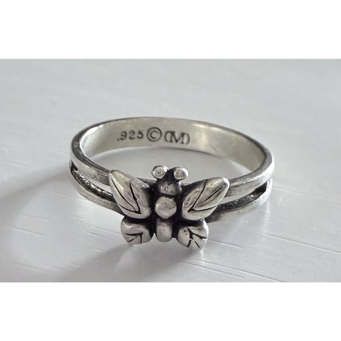 Vintage Charles Miller Sterling Silver Butterfly Ring Signed 925 © CM Size 7