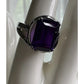 Modern Estate JW 925 Sterling Silver Emerald Cut Purple Amethyst Ring Size 7.5