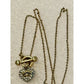 Vintage Juicy Couture Gold Tone Pavé Crystal Crown Heart Toggle 16” Necklace Y2K