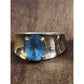 Vintage PD Sterling Silver 7.1 g Swiss Blue Topaz Ring Size 7.5 Wide Band